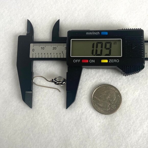 Sterling Silver 925 Round Floral Moonstone Drop Dangle Earrings - Picture 14 of 16